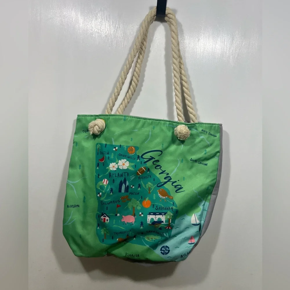 Simply Southern Green Georgia Tote Bag - Picture 1 of 5